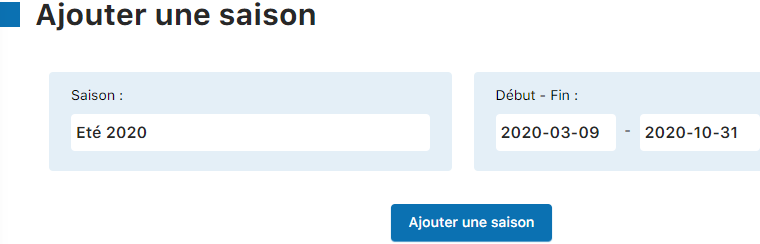 Saisie nom et dates