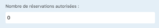 Nombre de réservations