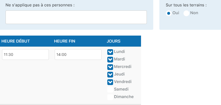 Sélection des terrains