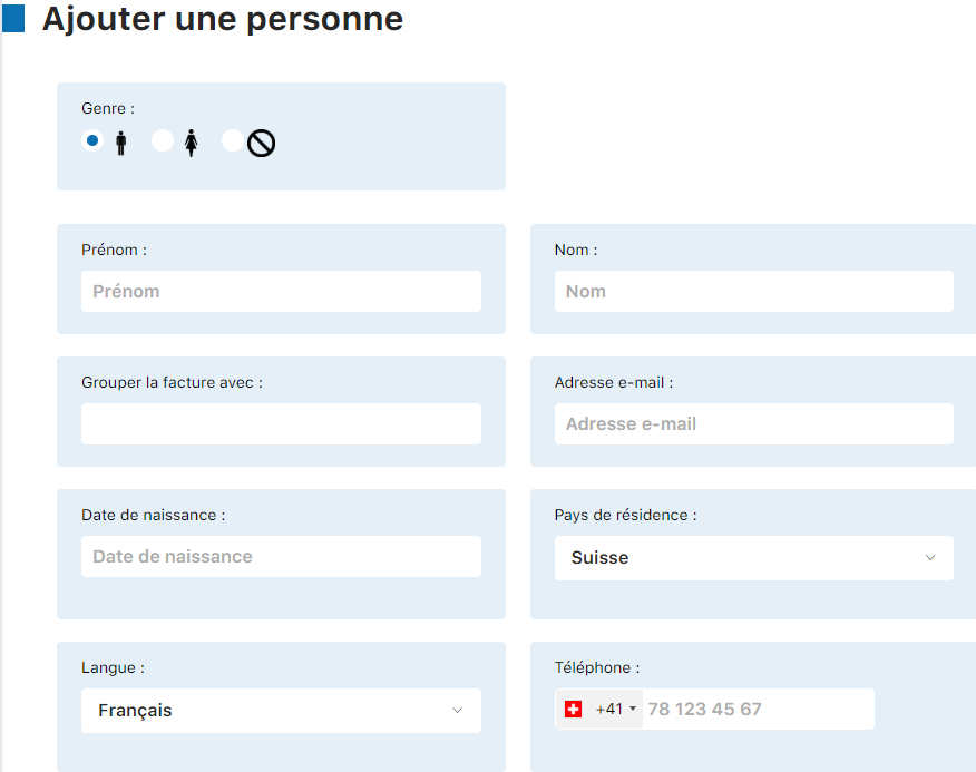 Formulaire ajout membre - partie 1