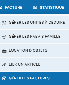 Accès au menu Facture