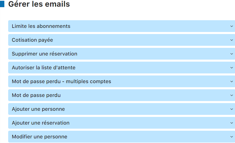 Vue d'ensemble des emails automatiques