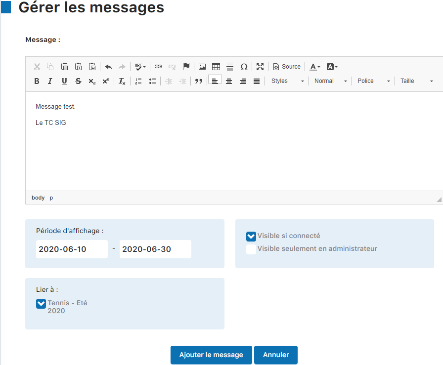Gerer les messages
