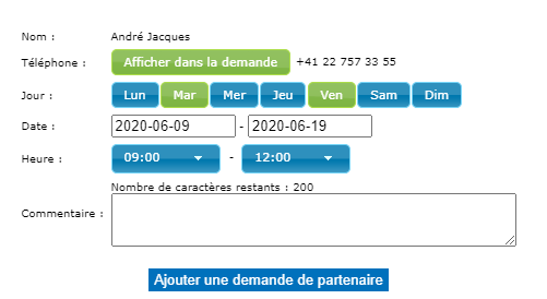 Ajouter une demande