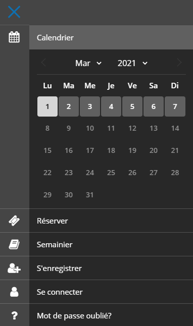 Cliquer sur les trois barres pour ouvrir le menu
